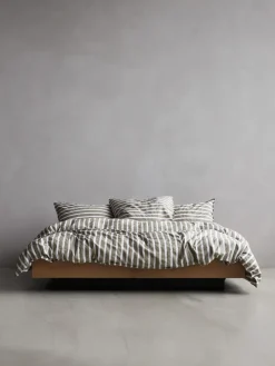 Pillow Cases^Tell Me More striped pillowcase cotton, Olive, 50×90 cm GreenWhite