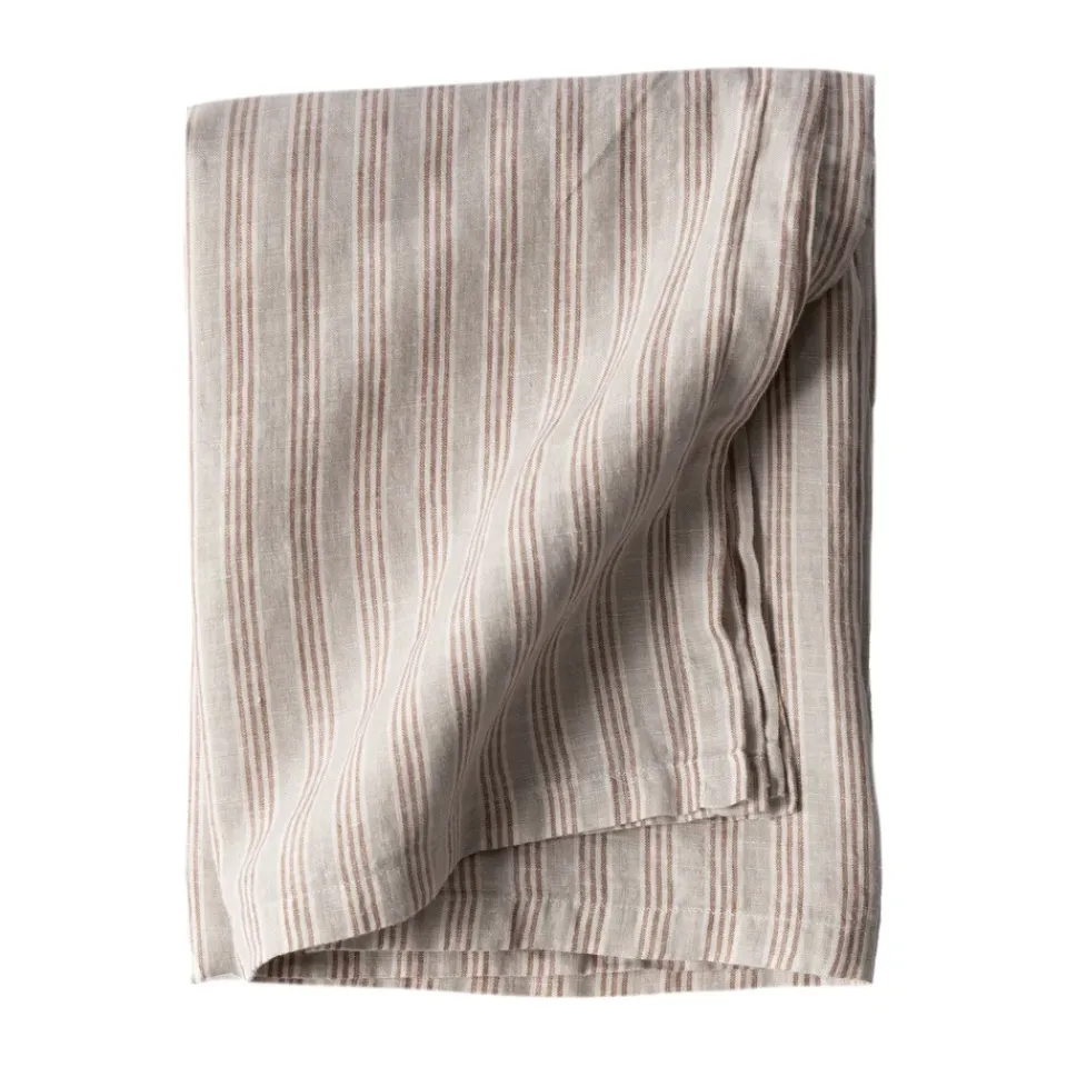 Tablecloths^Tell Me More tablecloth 145x270 cm, Hazelnut stripe BrownBeige