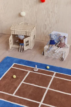 Rug Runners|Children's Rugs^OYOY Tennis mat, Caramel-Optic blue, 88x150 cm BlueBrown