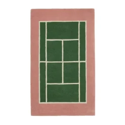 Rug Runners|Children's Rugs^OYOY Tennis mat, Green-rose, 88x150 cm GreenBeige