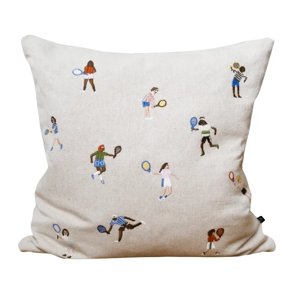 Cushion Covers^Fine Little Day Tennis pillowcase 48x48cm, Natural Beige
