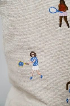 Cushion Covers^Fine Little Day Tennis pillowcase 48x48cm, Natural Beige