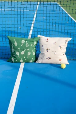 Cushion Covers^Fine Little Day Tennis racket cushion cover 48x48 cm, Green