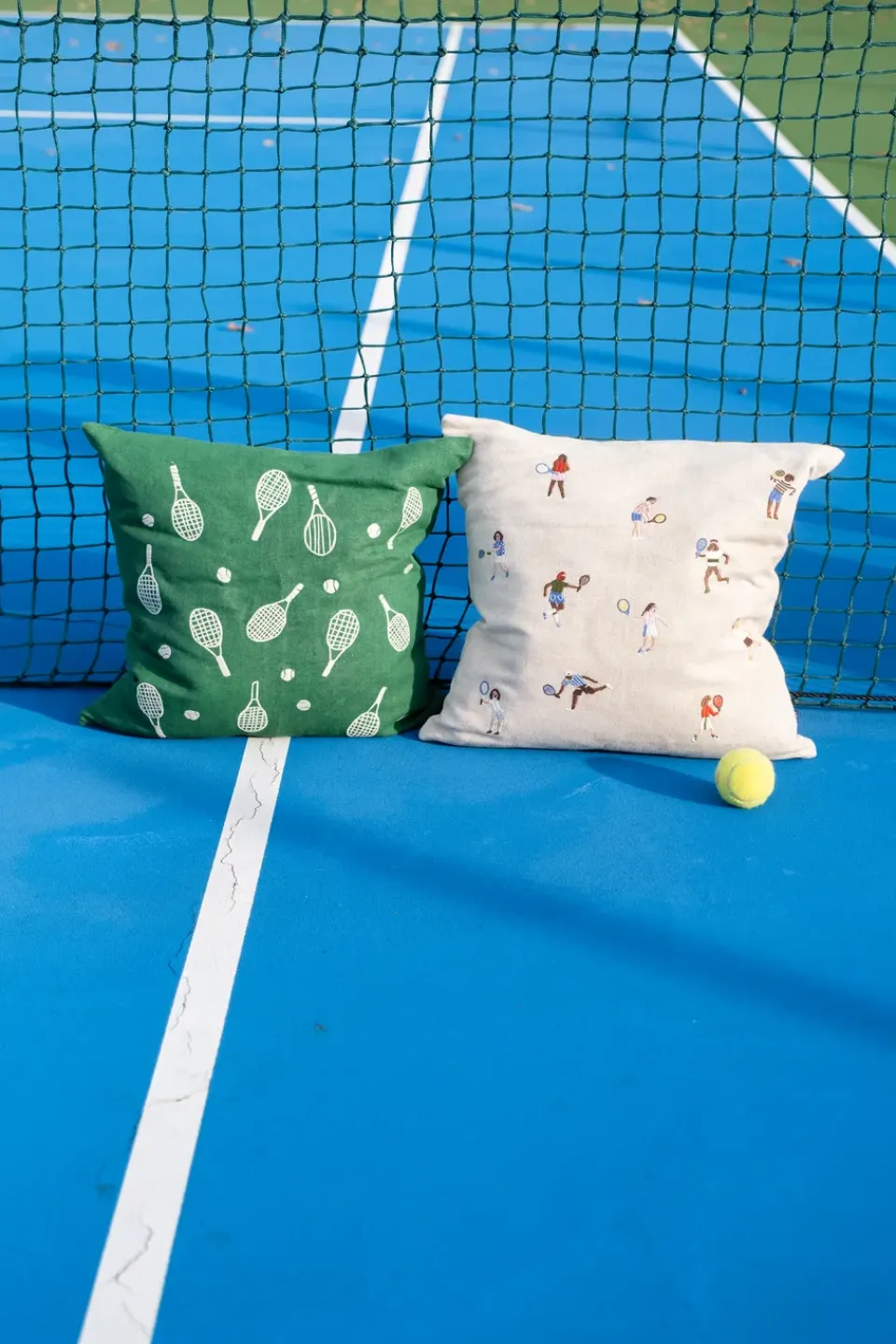 Cushion Covers^Fine Little Day Tennis racket cushion cover 48x48 cm, Green