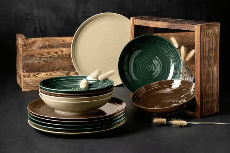 Clearance Seltmann Weiden Terra deep plate Ø21.2 cm 6-pack, Earth Brown