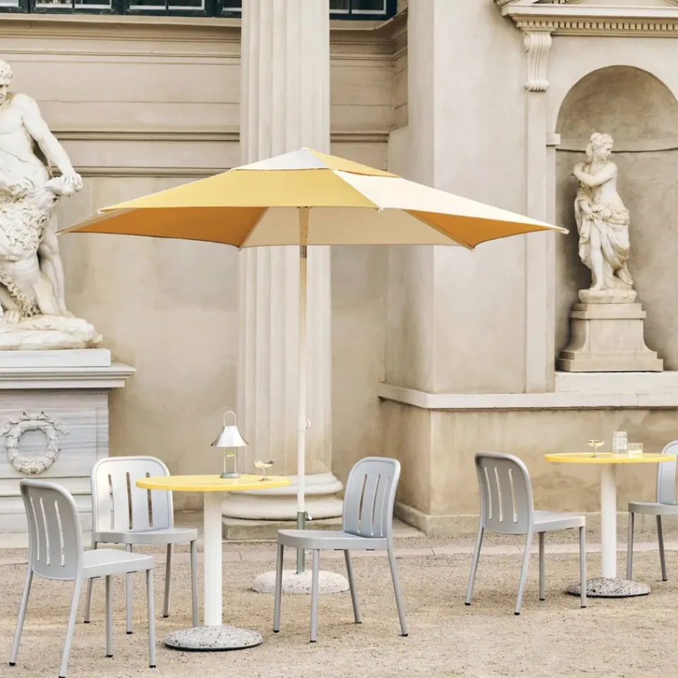 Hot HAY Terrazza Hexagon parasol, Off white-ochre Multi