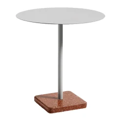 Outlet HAY Terrazzo dining table Ø70 cm, Red terrazzo-sky grey RedGrey