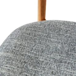 Chairs^MUUBS Tetra chair with padded seat, Concrete coloured fabric-natural oiled oak GreyBrown
