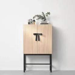 Display & Glass Cabinets|Display & Glass Cabinets^A2 The Bow cupboard, White-oiled oak-black Beige