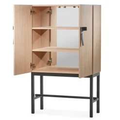 Display & Glass Cabinets|Display & Glass Cabinets^A2 The Bow cupboard, White-oiled oak-black Beige
