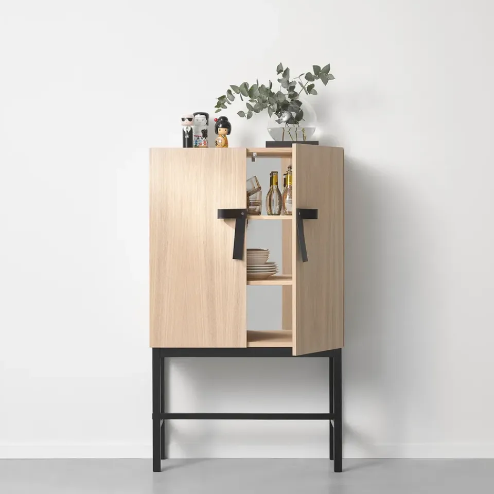 Display & Glass Cabinets|Display & Glass Cabinets^A2 The Bow cupboard, White-oiled oak-black Beige
