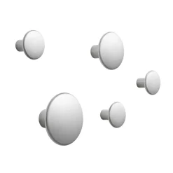 Hot Muuto The Dots clothes hook metal 5 pack, Aluminum Silver-coloured