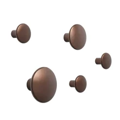 Discount Muuto The Dots clothes hook metal 5 pack, Umber Brown