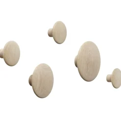 Clothes Hooks & Hangers|Clothes Hooks & Hangers^Muuto The Dots coat hooks, 5-pack, Oak Brown