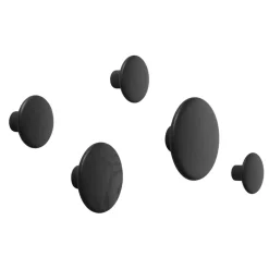 Storage For The Kids Room^Muuto The Dots coat hooks, 5-pack, stained ash Black
