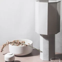 Lamp Bases^Louise Roe The eight over eight lamp base, marble White