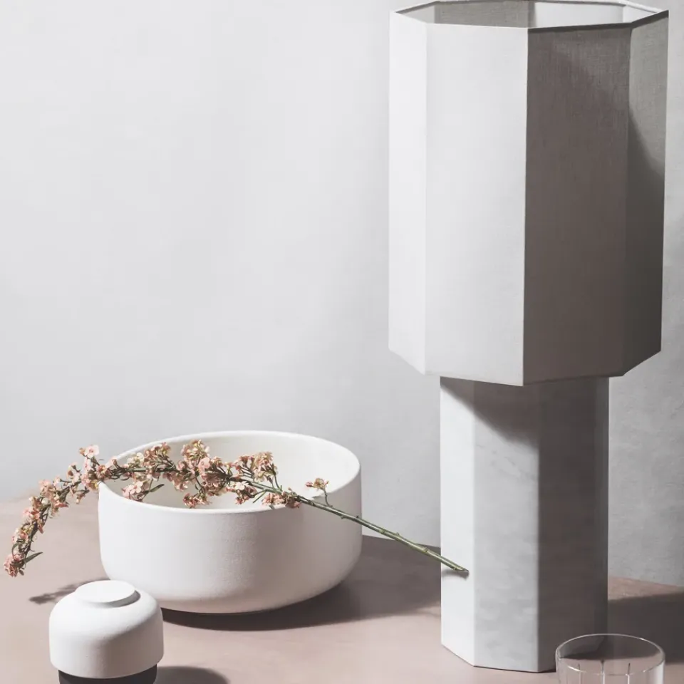 Lamp Bases^Louise Roe The eight over eight lamp base, marble White