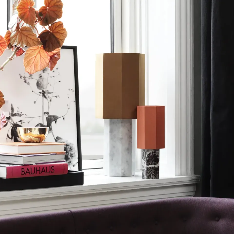 Lamp Bases^Louise Roe The eight over eight lamp base, marble White