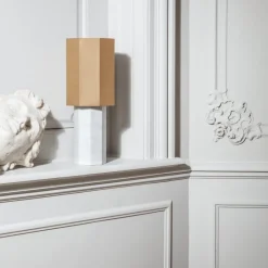 Lamp Bases^Louise Roe The eight over eight lamp base, marble White