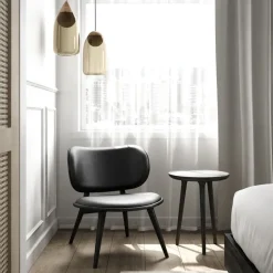 Armchairs & Footstools^Mater The Lounge Chair lounge chair, leather , sirka grey stand Black