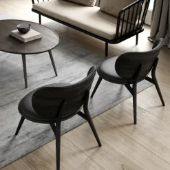 Best Mater The Lounge Chair lounge chair, leather , stained beech stand Black