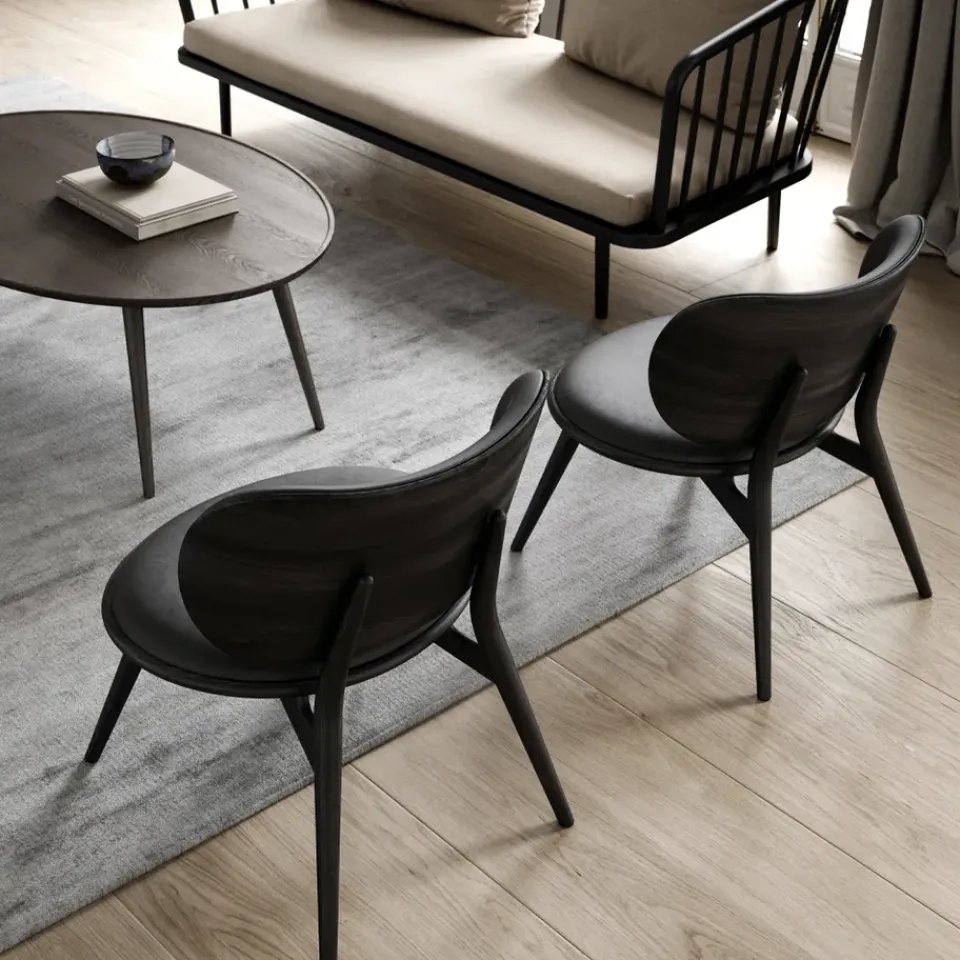 Best Mater The Lounge Chair lounge chair, leather , stained beech stand Black