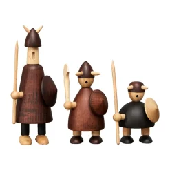 Hot Andersen Furniture The vikings of Denmark wooden figure 3 pieces, Stained beech Brown