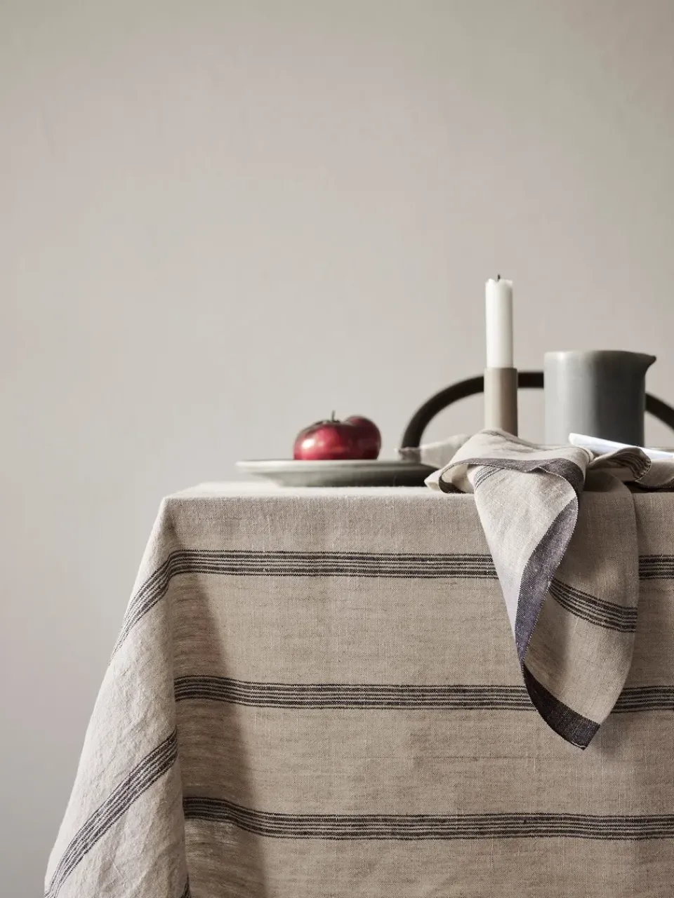 Online Tell Me More Thea tablecloth 145x270 cm, Denim stripe BeigeGrey
