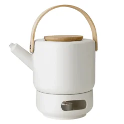 Teapots^Stelton Theo teapot warmer, Sand White