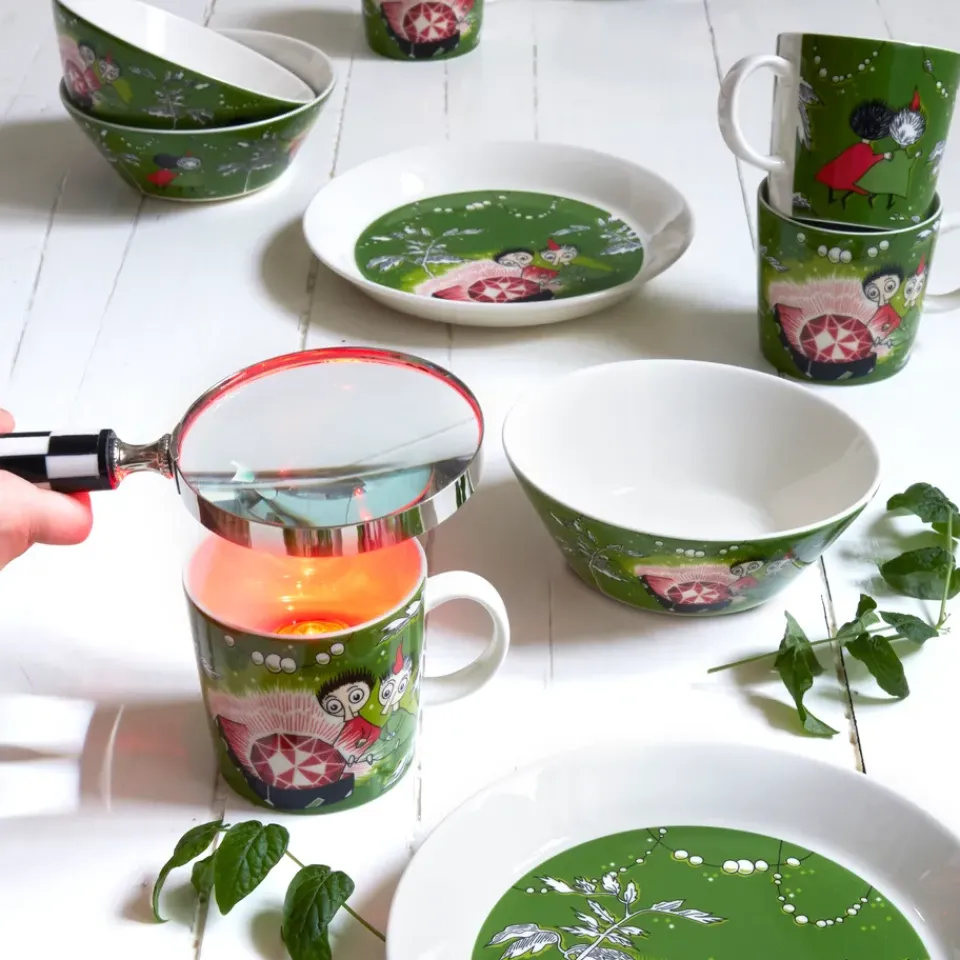 Hot Moomin Arabia Thingumy & Bob King's Ruby Moomin mug, Green