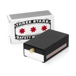 Candle Accessories^Solstickan Design Three Stars matchbox holder large, Black
