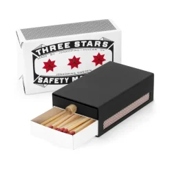 Candle Accessories^Solstickan Design Three Stars matchbox holder large, Black