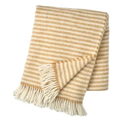 Wool Blankets & Throws^Scandi Living Tidal wool throw 130x180 cm, Mustard Yellow