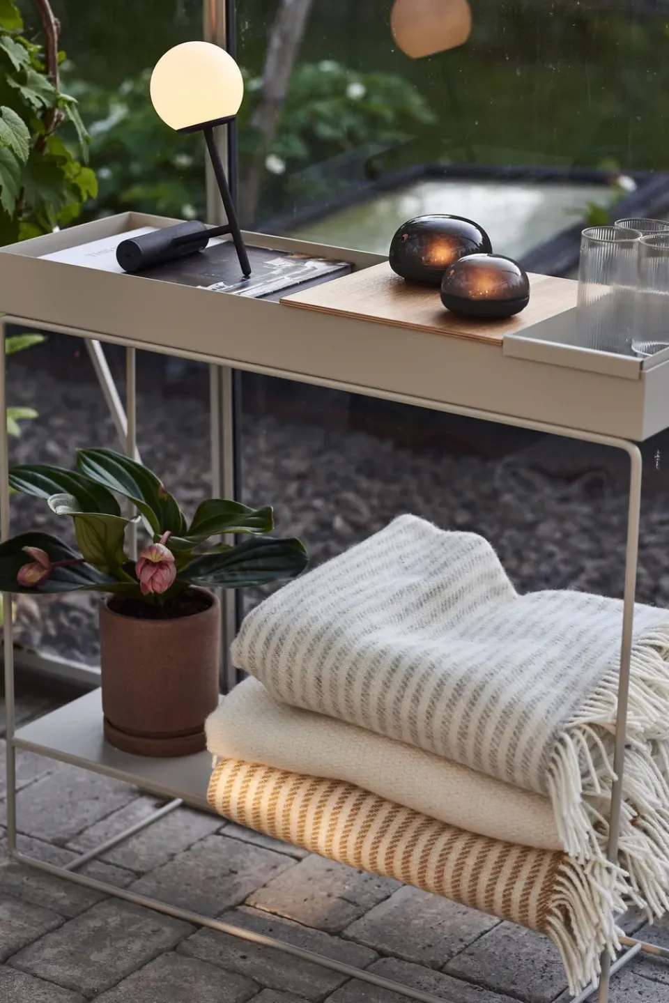 Wool Blankets & Throws^Scandi Living Tidal wool throw 130x180 cm, Mustard Yellow