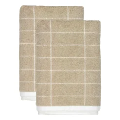 Towels^Mette Ditmer Tile Stone guest towel 38x60 cm 2 pack, Sand-off white WhiteBeige
