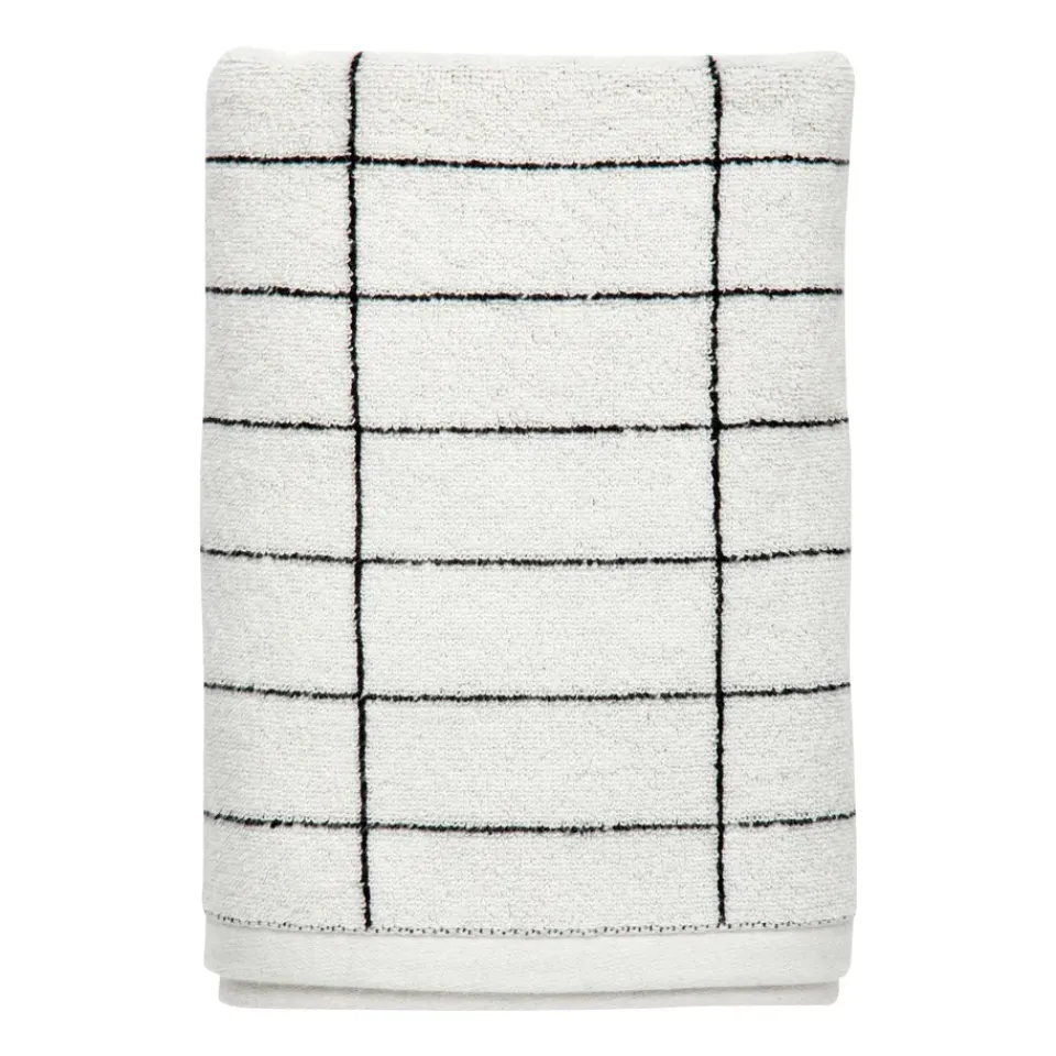 Mette Ditmer Tile Stone guest towel 38x60 cm 2 pack, Black-Off-white WhiteBlack