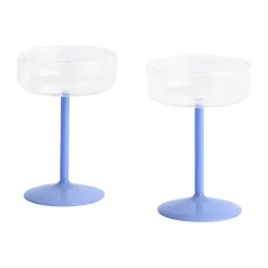 Cocktail & Martini Glasses|Long Drink & Highball Glasses^HAY Tint coupe glasses 20 cl 2-pack, Clear-jade light blue Multi