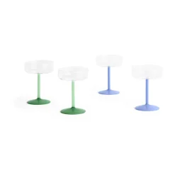 Cocktail & Martini Glasses|Long Drink & Highball Glasses^HAY Tint coupe glasses 20 cl 2-pack, Clear-jade light blue Multi