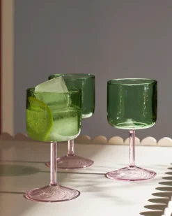 Wine Glasses^HAY Tint wine glass 25 cl 2-pack, Green-pink GreenPink