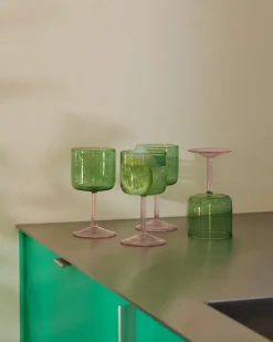 Wine Glasses^HAY Tint wine glass 25 cl 2-pack, Green-pink GreenPink