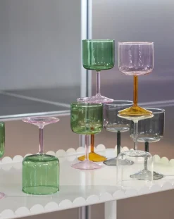 Wine Glasses^HAY Tint wine glass 25 cl 2-pack, Green-pink GreenPink