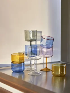 Wine Glasses^HAY Tint wine glass 25 cl 2-pack, Pink-yellow PinkYellow