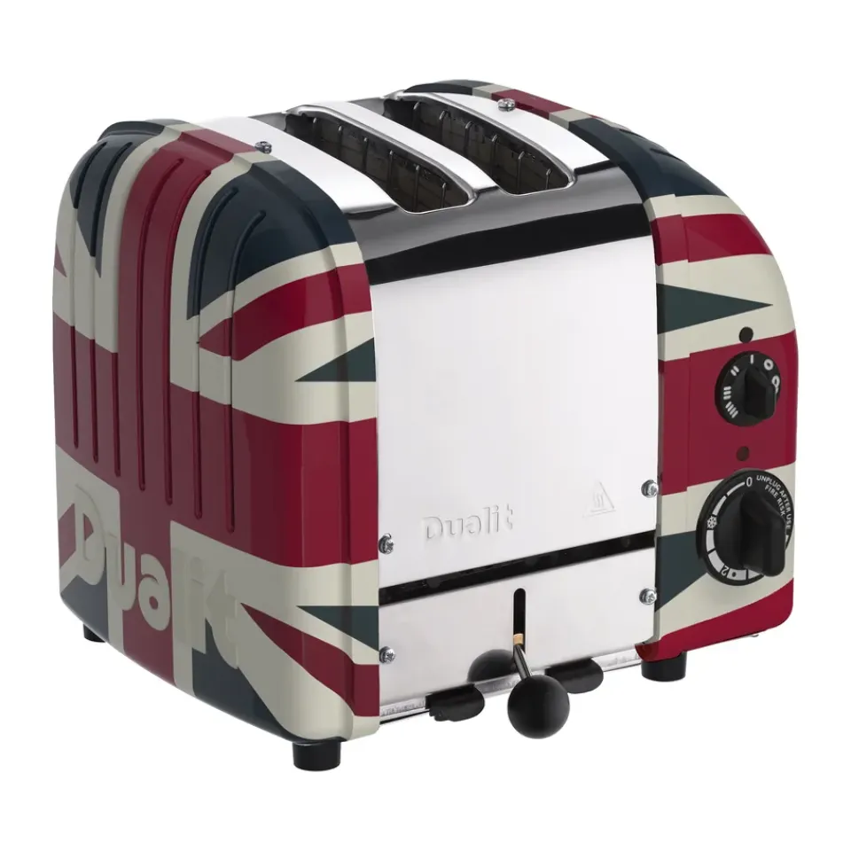 Toasters^Dualit Toaster Classic 2 slices, Union Jack WhiteBlueRed
