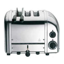 Toasters^Dualit Toaster Classic Combi 2+1 slices and toast rack, Stainless steel Silver-coloured