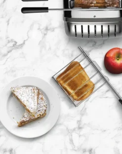 Toasters^Dualit Toaster Classic Combi 2+1 slices and toast rack, Stainless steel Silver-coloured