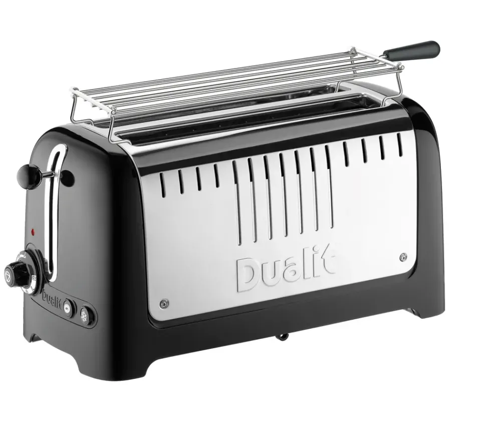 Toasters^Dualit Toaster Lite Long 4 Slices, Glossy Black