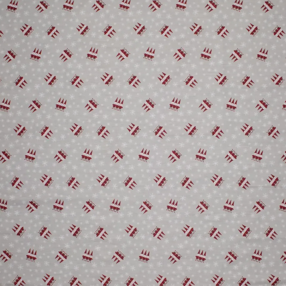 Christmas Fabrics|Fabric By The Metre^Almedahls Tomtenisse oilcloth, Beige