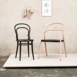Clearance TON no.14 chair, stainedB123-New veneer seat Black