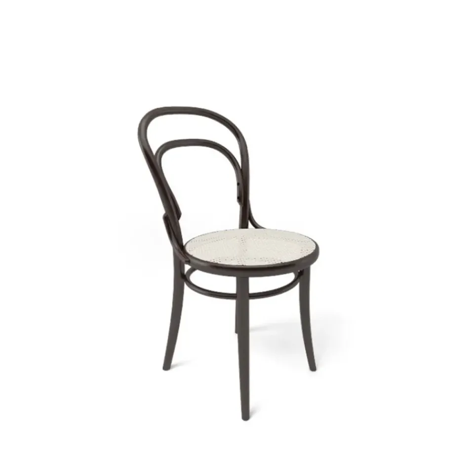 Outlet TON no.14 chair, Coffee B4-New rattan seat Brown