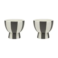 Discount OYOY Toppu egg cup 2-pack, White-black WhiteBlack